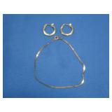 14K Bracelet & Earrings 1.2gr tw