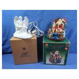 Musical Santa&Vintage Avon Porcelain Angel Lamp