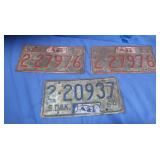 Vintage License Plates-S. Dakota, 1963&1964