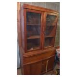 Vintage Oak China Cabinet 64x30x17