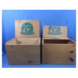 2 Neiman Marcus Wood Crates, 16x16x12