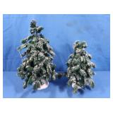 Dept 56-Village Green Spruce Trees 15"&11"(no
