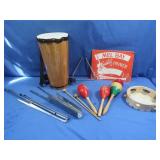 Musical Lot-Bongos,Music Stand,Tamboline