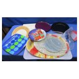Mixed Lot Plastic Serving Platters,Plates,Napkins