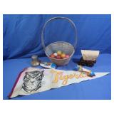 PEZ Dispenser,Elmo Phone, Pool Balls,Basket