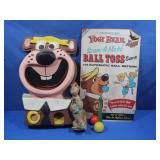 Vintage Yogi Bear,Ball Toss&Vintage Rubber Joy