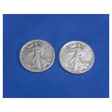 1941&1942 Walking Liberty Half Dollar=90% Silver