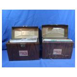 2 Metal File Boxes w/Ceramic Craft Mag.