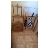 Wooden Blanket Rack-19.75x9x30"H,Wooden Corner