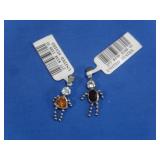 2-14K Charms w/Birthstones