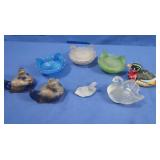 3 Miniature Hen on Nest Figures, 2 Miniature