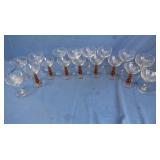 Cordial Vintage Glasses,Amber Beaded Stem Wine