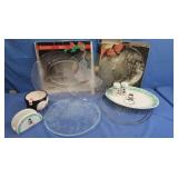 Christmas Holiday Dishes-Snowmen,Penguin,Glass