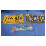 Vintage License Plates-PA & Metal Plate of