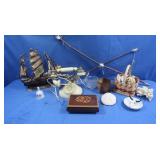 Model Pirate Ship Vintage Phone&other Knick