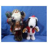 14" Musical Hallmakr Snoopy,19"Father Christmas