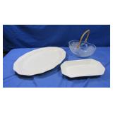 Lg Ceramic Serving Platter(Taiwan),Vintage Etched