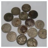 5 War Nickels 40%,9-V Nickels,1 Shield Nickel