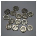 15 Roosevelt Silver Dimes