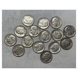15 Roosevelt Silver Dimes