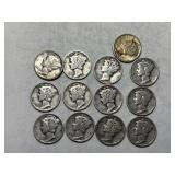 13 Roosevelt Silver Dimes