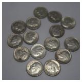 15 Roosevelt Silver Dimes