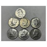 1 Franklin , 6 Clad Halves 40%