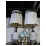 2 Glass Based Lamps 33"H&Sm Brass&Glass Touch