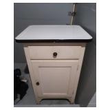 Metal Topped Wooden Cabinet,20x16x32.25"H