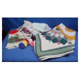2 Lap Quilts,Crocheted Doilies&more
