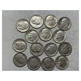 15 Roosevelt Silver Dimes
