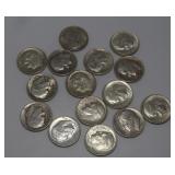 15 Roosevelt Silver Dimes