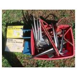 Vintage Bottle Jack, Saw Horse Brackets,Hardware