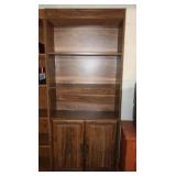 Wooden Book Shelf w/Cabinet 28x11.5x71.75"