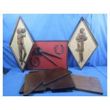 3 Framed Art Pieces&Wood Pieces