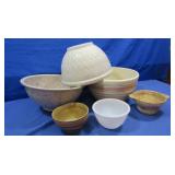 Lg. Ceramic Mixing Bowls&Sm Bowls