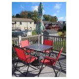 34x34 Glass Outdoor Table,4 Folding