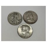 3 Silver Half Dollars