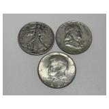 3 Silver Half Dollars