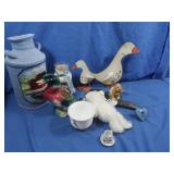 Knick Knacks,Ceramic Duck,Metal Geese&more