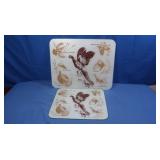 2 Glass Cutting Boards w/Birds Design