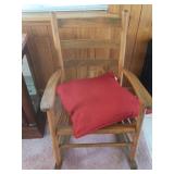 Wooden Rocking Chair w/Pillow 35"H