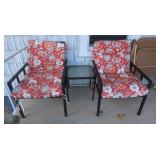 2 Patio Chairs w/Cushions& 14x14 Glass Table