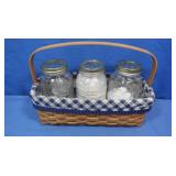 Longaberger "Blue Ribbon" Collection Basket w/3