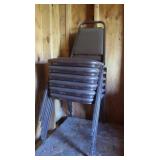 6 Metal Framed Cushion Banquet Chairs