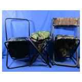 3 Short Leg Folding Camp Chairs