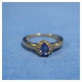 14K Tanzanite Ring w/Dia. .5gr  Sz 6