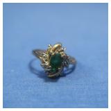 10K Emerald&Diamond Ring 2.2gr Sz 6