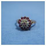 10K Ruby&Diamond Ring 2.5gr  Sz8