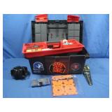 Plastic Tool Box w/Gun Cleaning Items&more